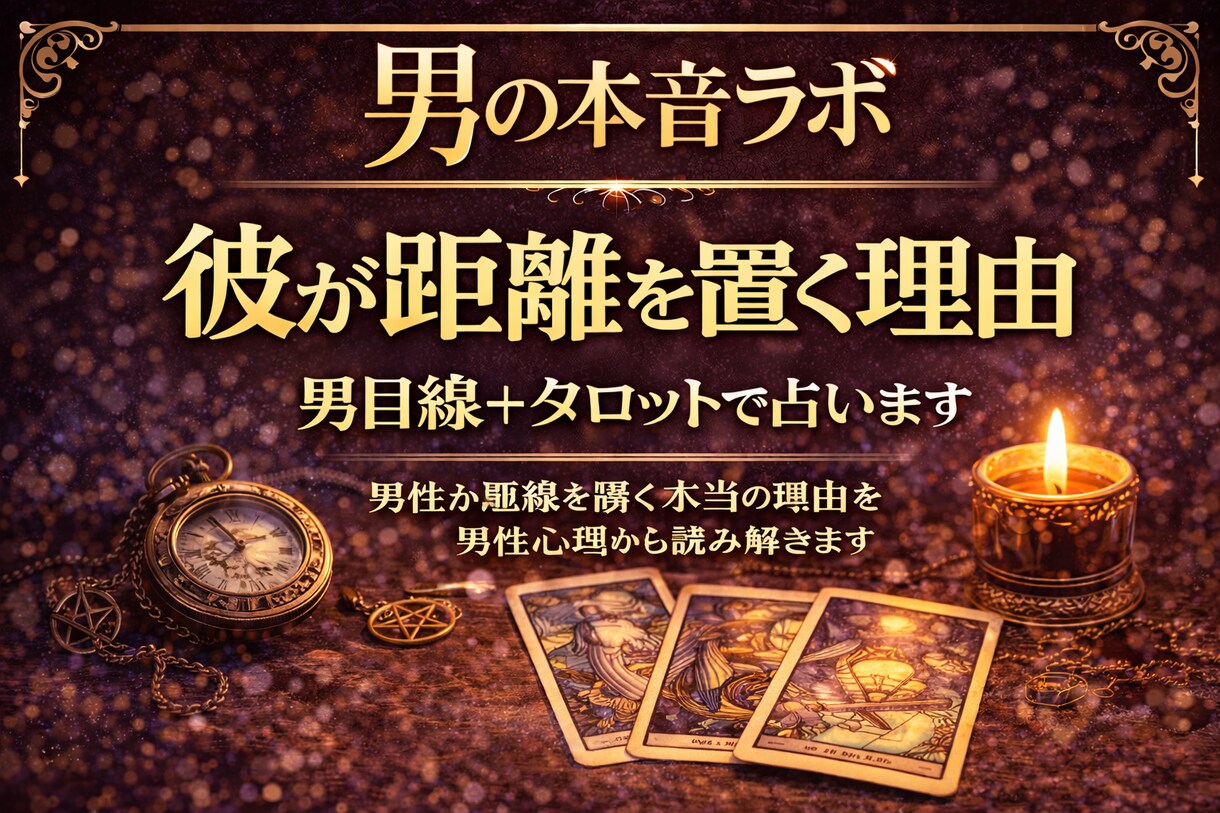 彼が距離を置く理由を男目線＋タロットで占います 男性が距離を置く本当の理由を男性心理から読み解きます イメージ1