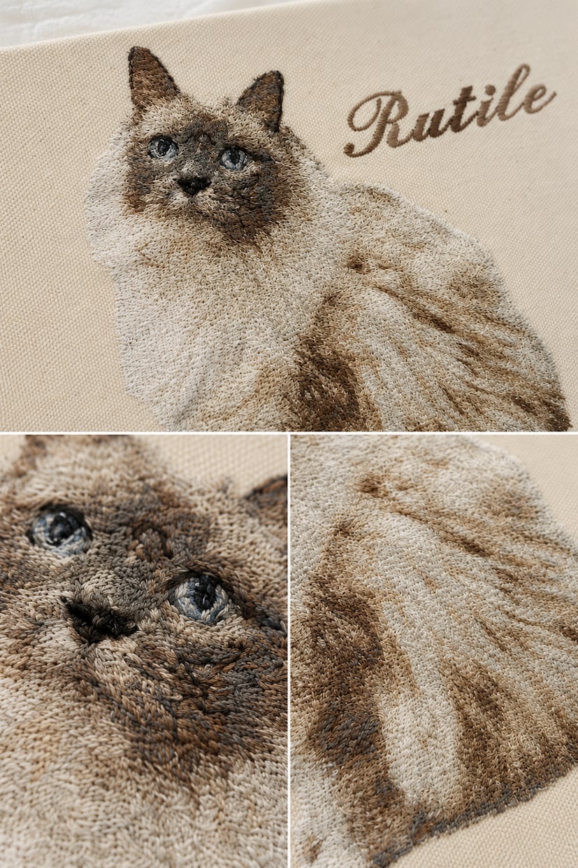 ペットの写真から刺繍ファブリックボードお作りします お写真から作るオーダーメイドうちの子刺繍ファブリックボード イメージ6
