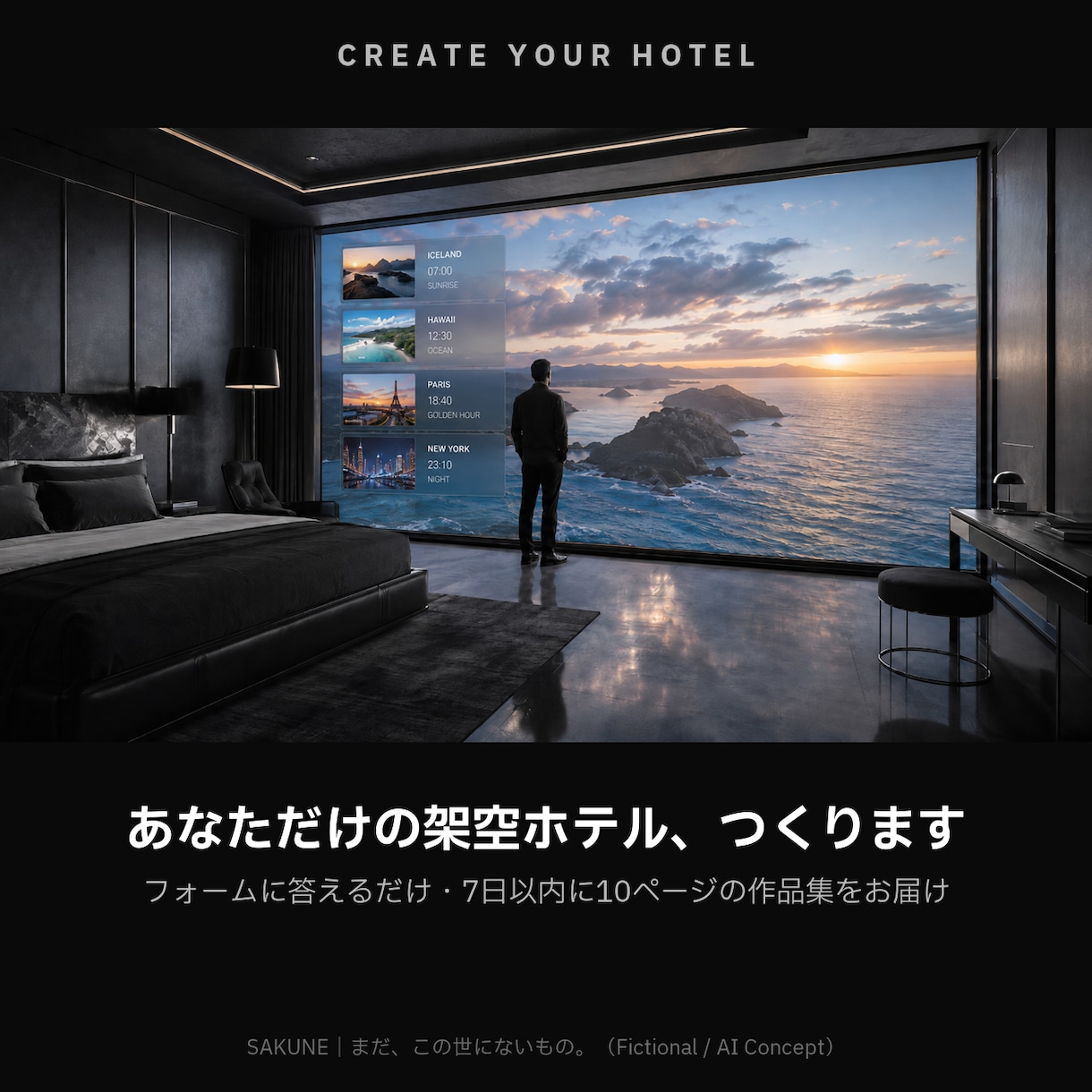 あなただけの架空ホテルを作品集にします 「こんなホテルがあったらいいな」を、実在するレベルの作品集に イメージ1