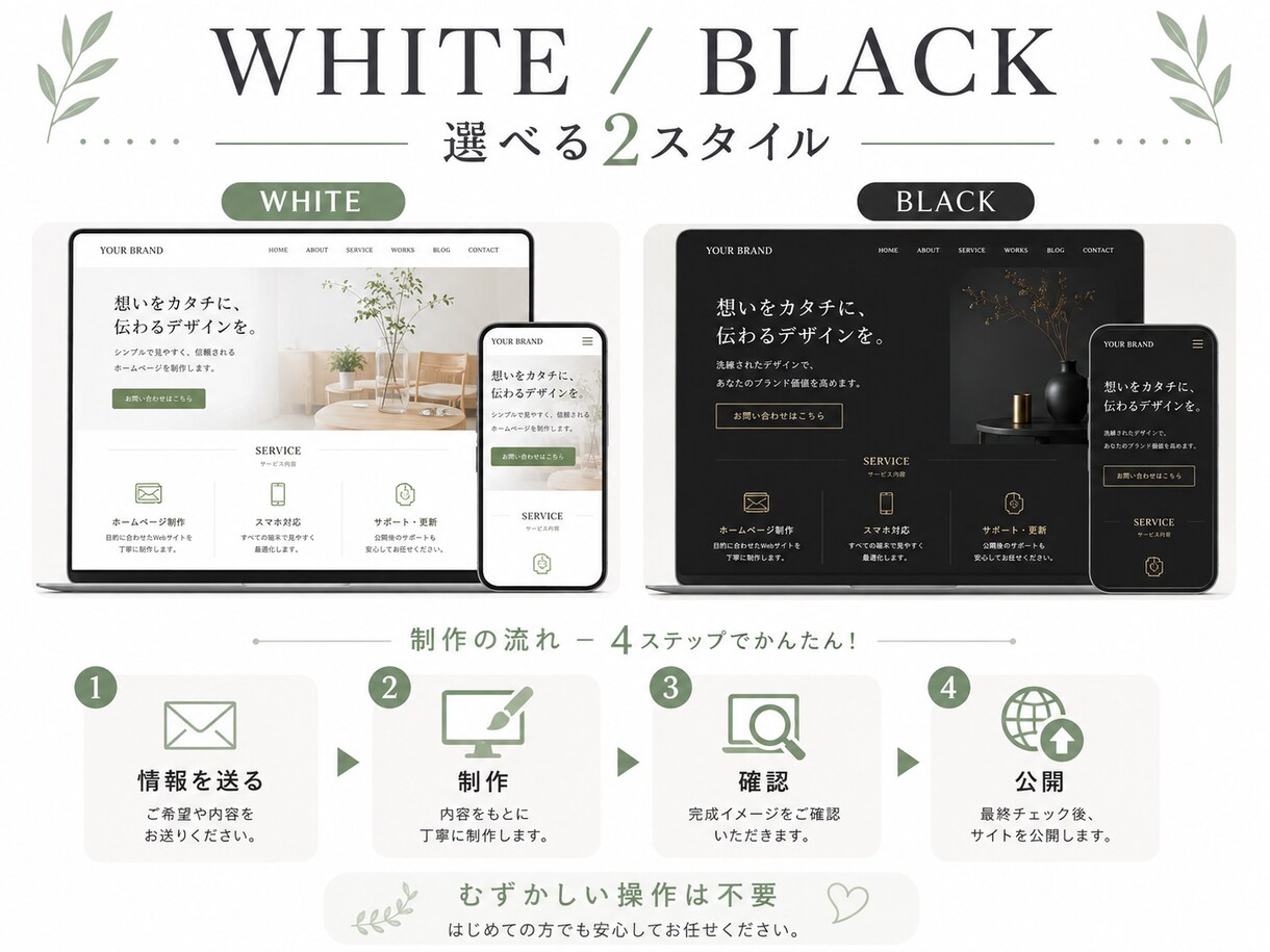 小さなお店・個人事業向けのHPを制作します 先着5名限定｜1ページ完結・スマホ対応・シンプルWEB イメージ3