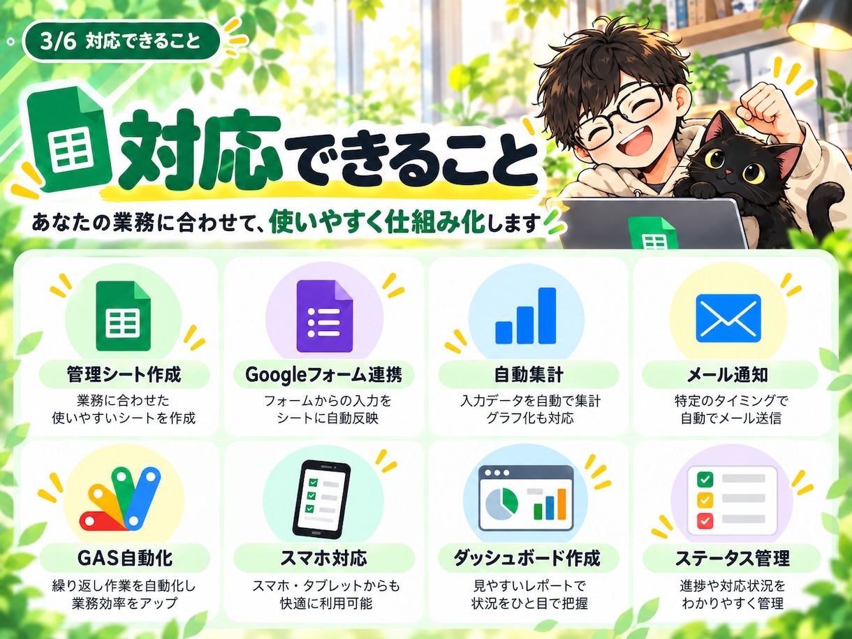 面倒な管理・集計をスプレッドシートで自動化します 先着3名限定｜実績づくり価格3,000円 イメージ3