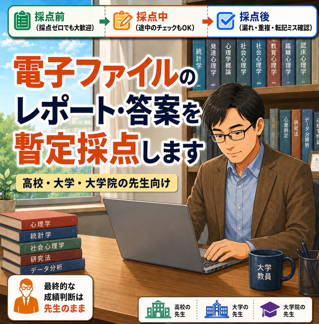 採点を電子ファイルで先に終わらせます 答案はzipにまとめてお送りください イメージ2