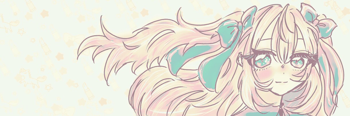 SNSのヘッダーをゆめかわいい絵柄で描きます ゆめかわ！好きな要素をたくさんお申し付けください！ イメージ3