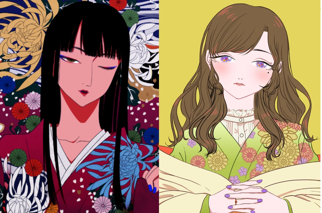 自由に選べる色味！華やかな着物美人を描きます 注目を集める華やかさ！SNSやビジネスを「一味」違う印象に イメージ1