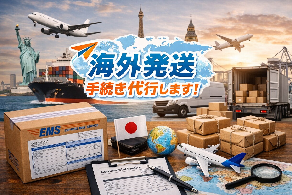 面倒な手続きを削減！海外発送代行いたします 海外発送したいけど何からしていいか分からない！そんな貴方に！ イメージ1