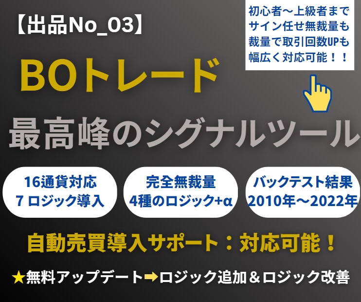 バイナリー16通貨対応！最低7ロジック～提供します 出品後【口座凍結者2名輩出済み】5分足シグナルツールの極み！