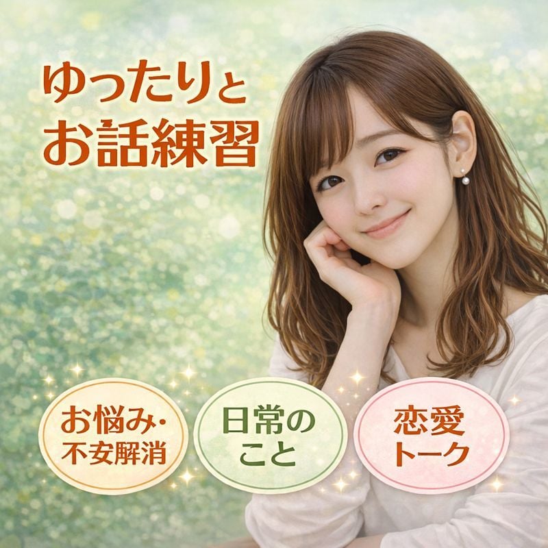 会話での不安・緊張をゆるめる時間にします ゆったりとお話練習♡相手に好かれる会話上手に＾＾♪ イメージ1