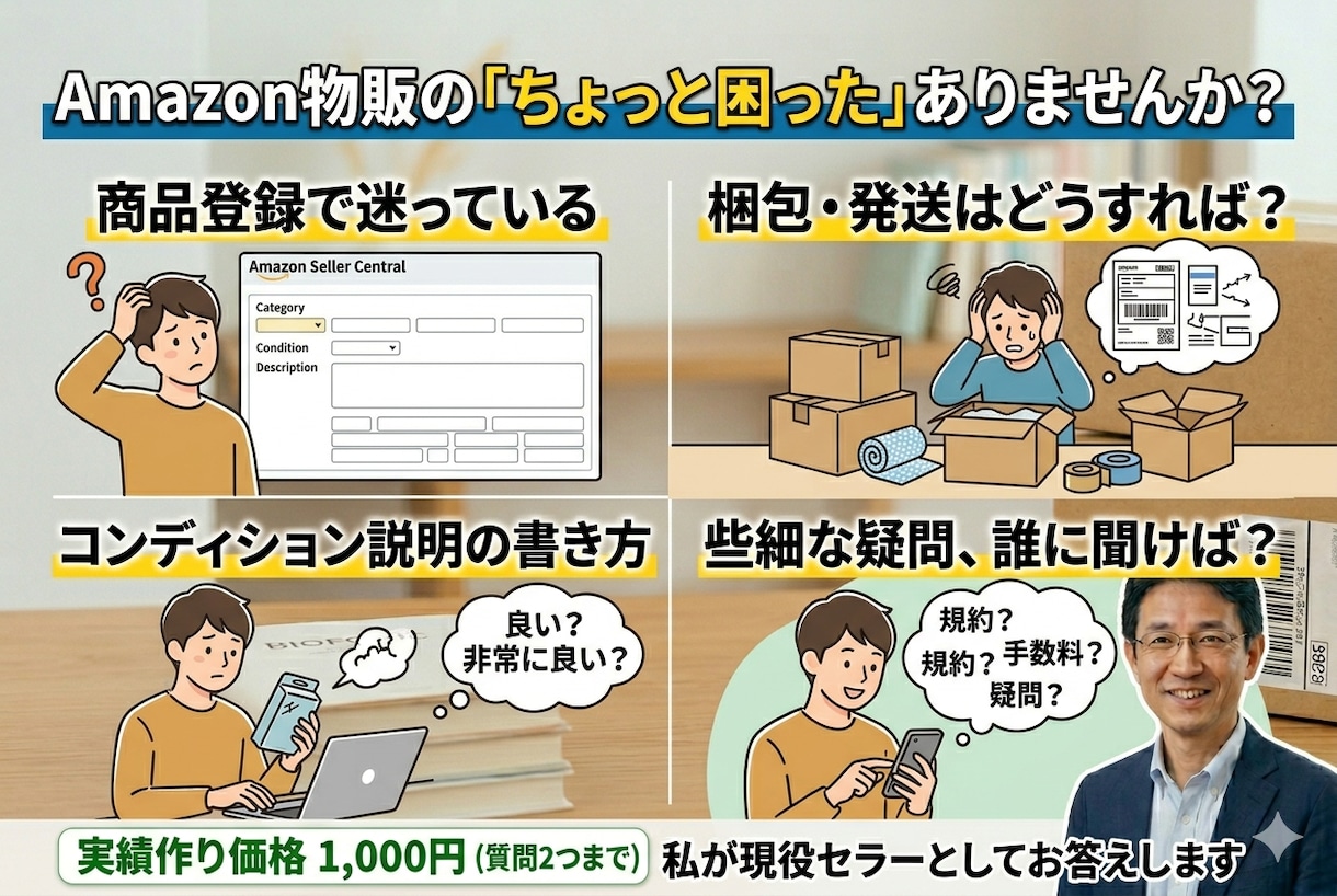 Amazonセラーの困ったに、現役セラーが答えます 現役セラーからアドバイス！物販の疑問を丁寧にサポートします イメージ3