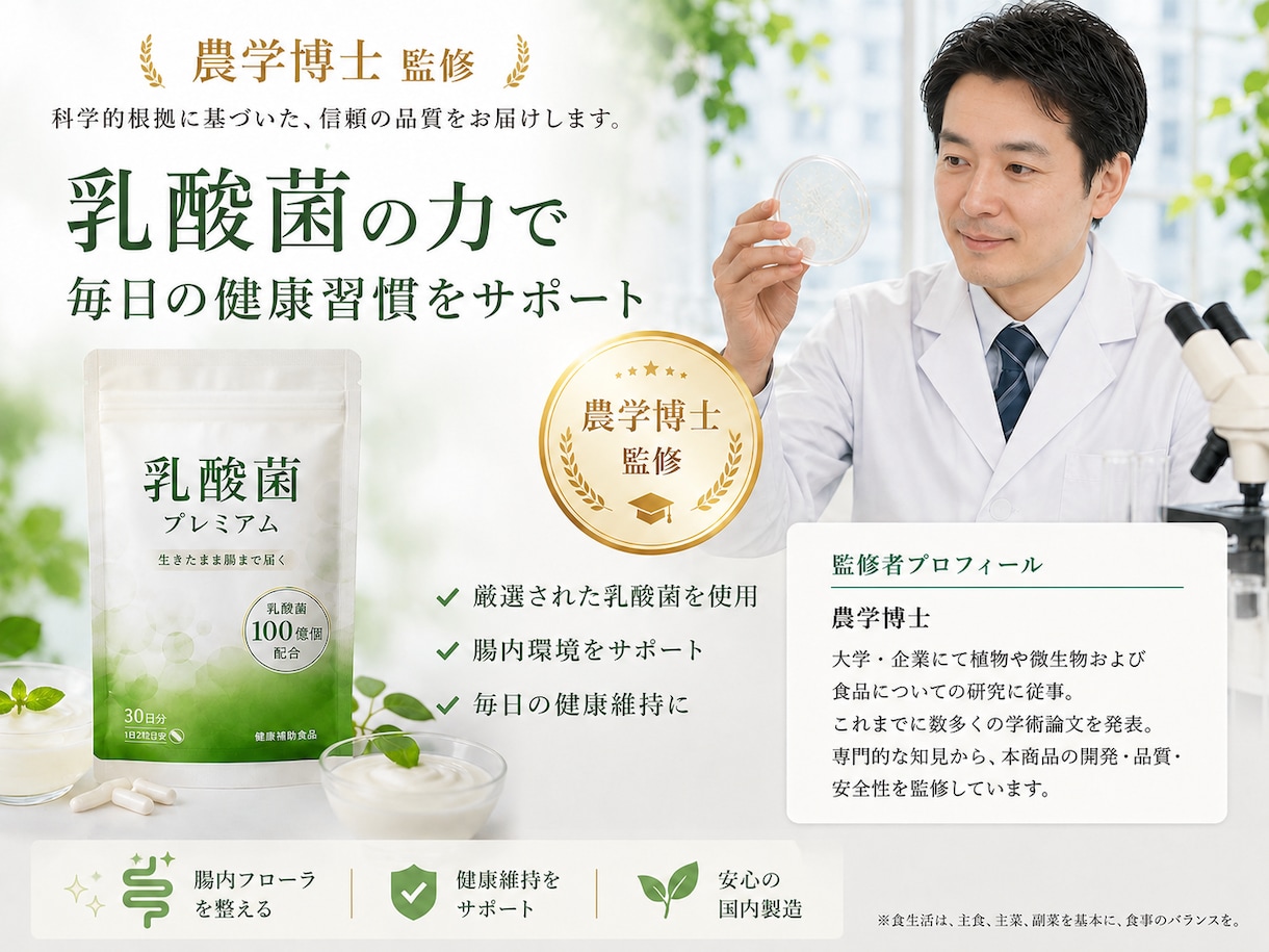 農学博士が『商品推薦・監修』を行います 農学博士監修で商品ページの信頼性アップ イメージ1