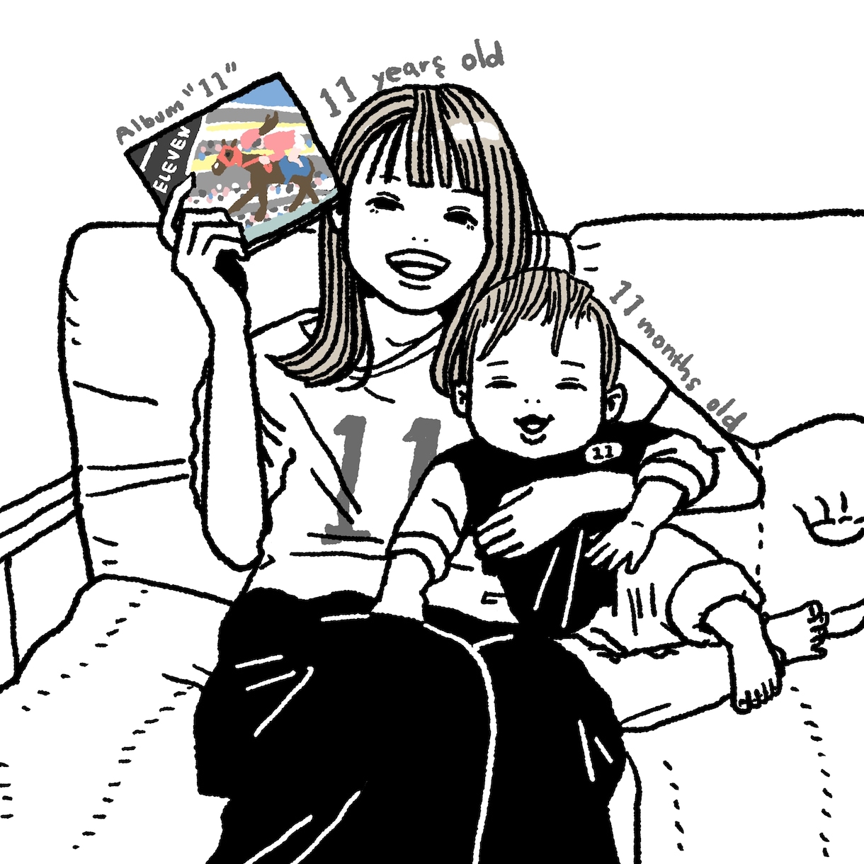 シンプルな線画イラスト（似顔絵）を描きます 思い出の瞬間を印象に残るイラストに✨ イメージ2
