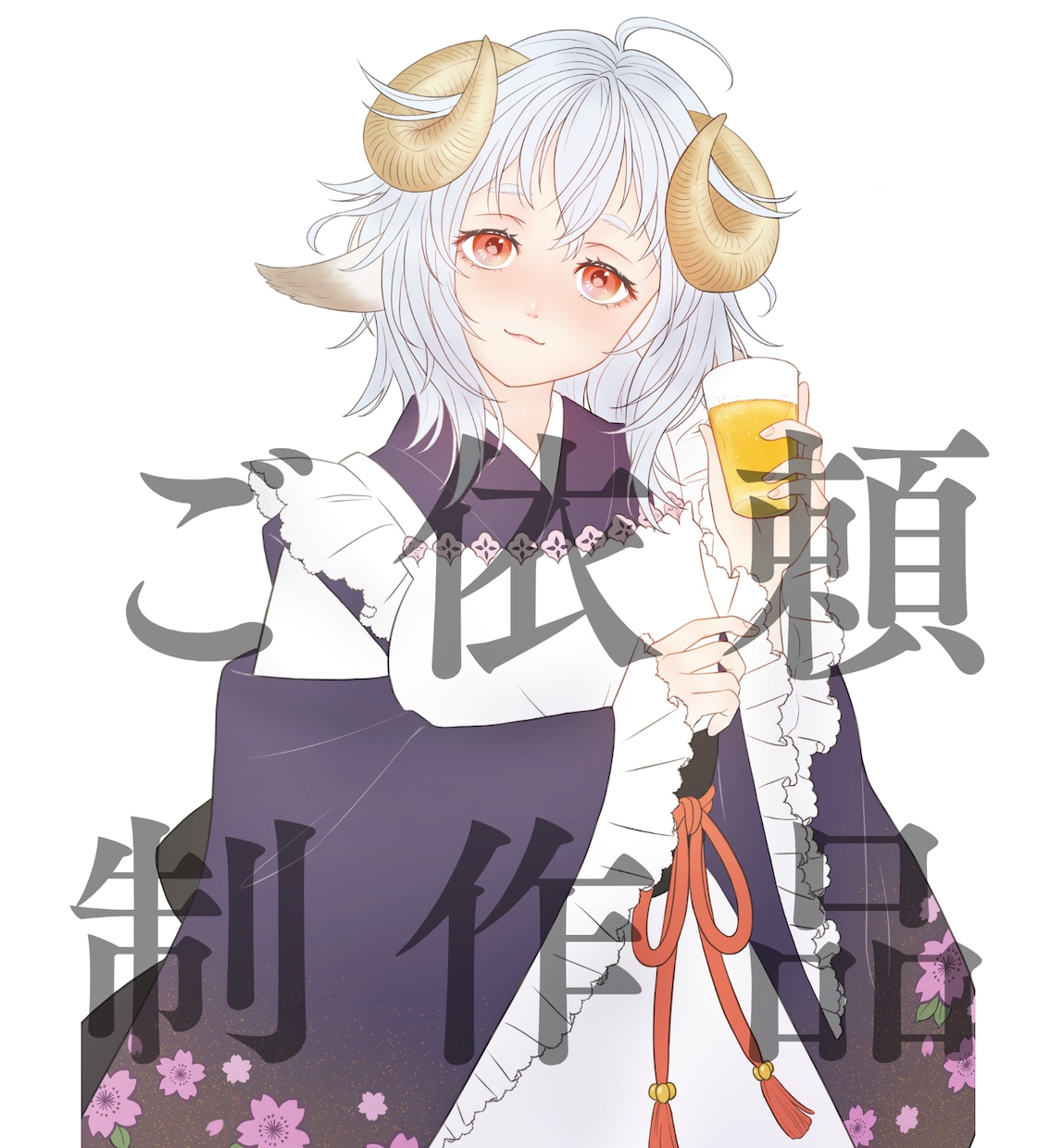 日本の美人画風のキャラクターイラスト制作します キャラを和風テイストでお披露目したいときに イメージ3