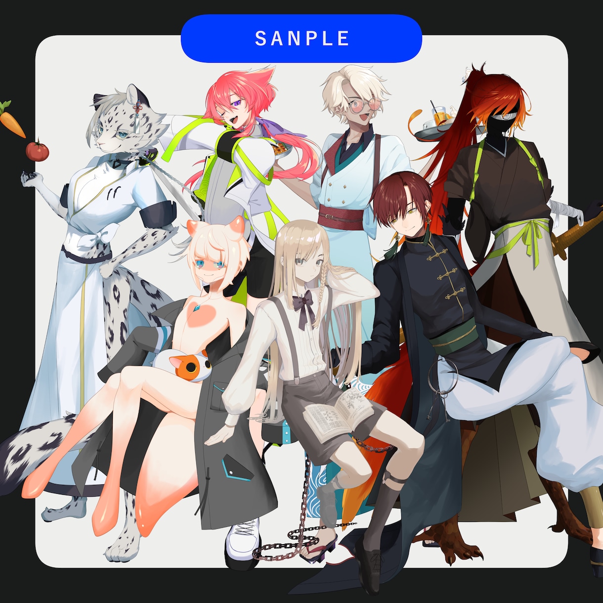 表情差分2種付きの線画が綺麗な立ち絵を制作します 【9月限定料金】男性から女性、獣人まで対応可能です！ イメージ6