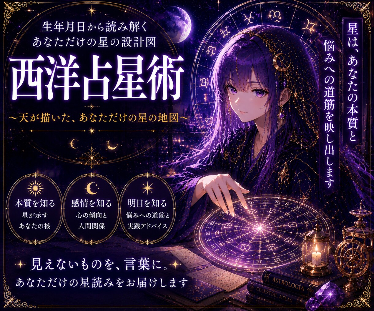 星の地図であなたの本質と悩みを読み解きます 実践アドバイスつき・読んで終わらせない本格鑑定書 イメージ1