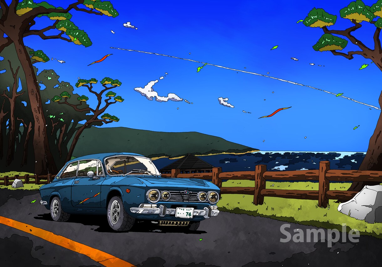 自動車のオーダーイラスト制作いたします おしゃれで爽やかなタッチで描きます イメージ4