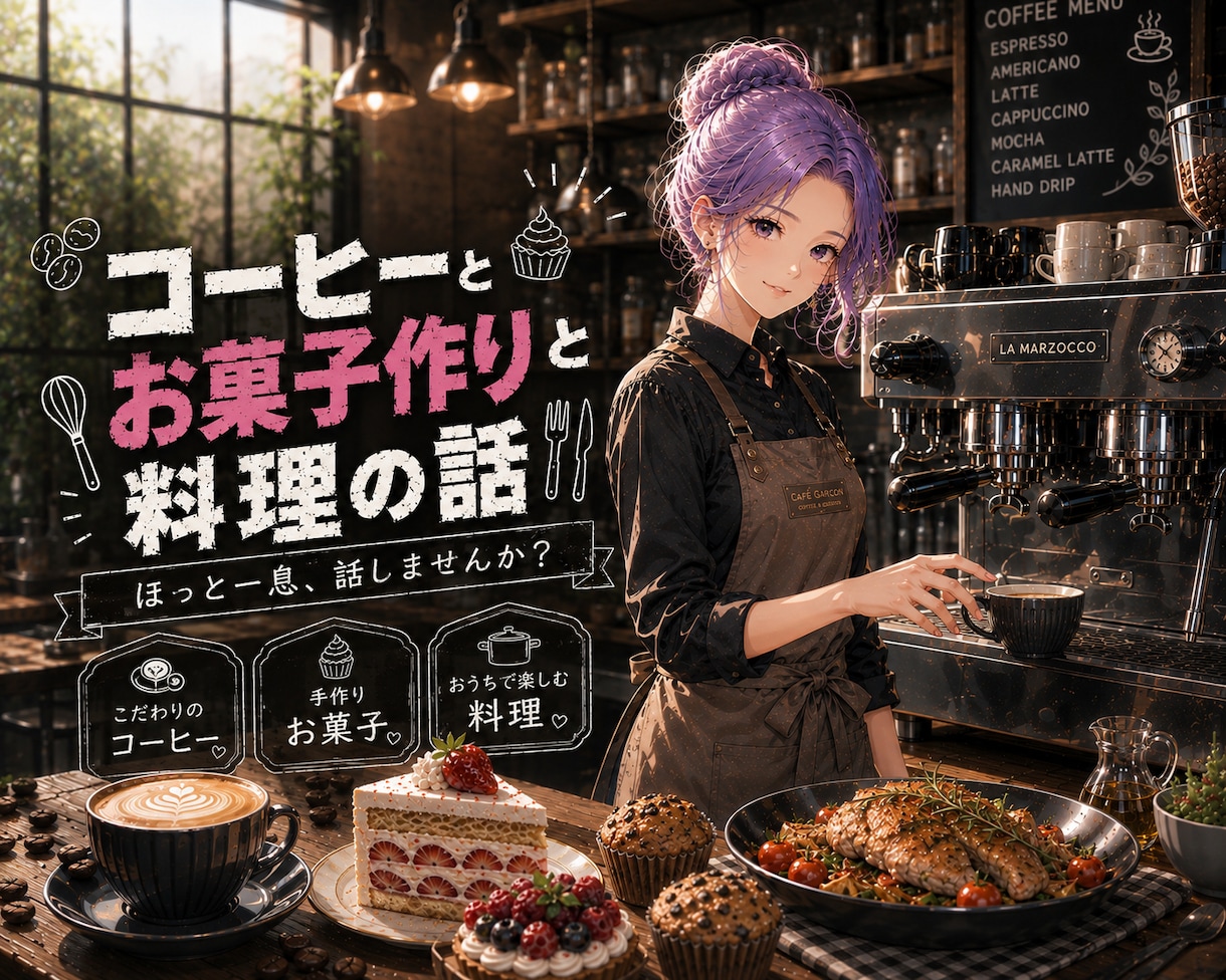 コーヒーとカフェメニュー作り　ゆるっと雑談します 初心者さんから職人技を極める方まで大歓迎 イメージ1