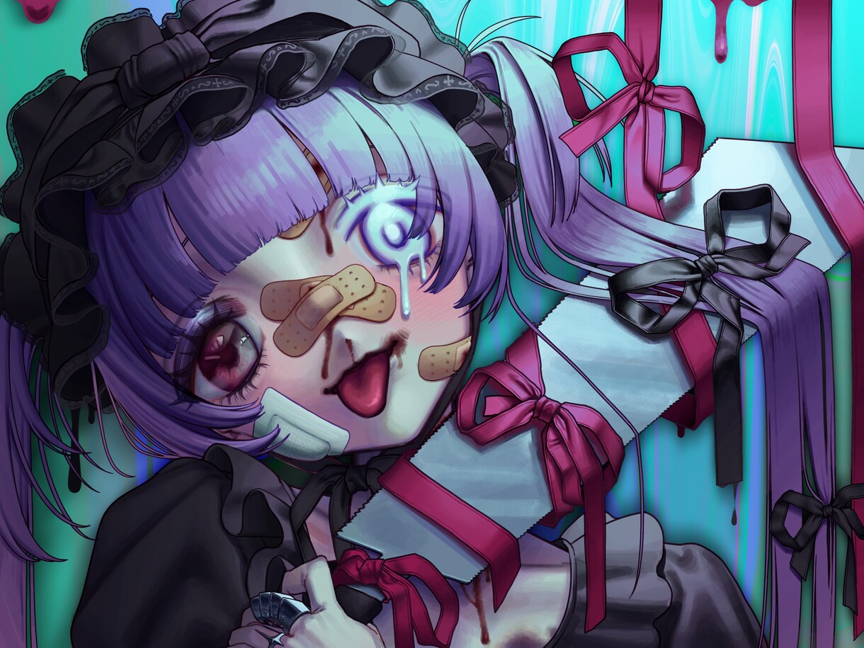 MVイラストやSNSアイコンなどイラスト制作します ダークでキュートな女の子が魅力的なイラストを描きます。 イメージ1