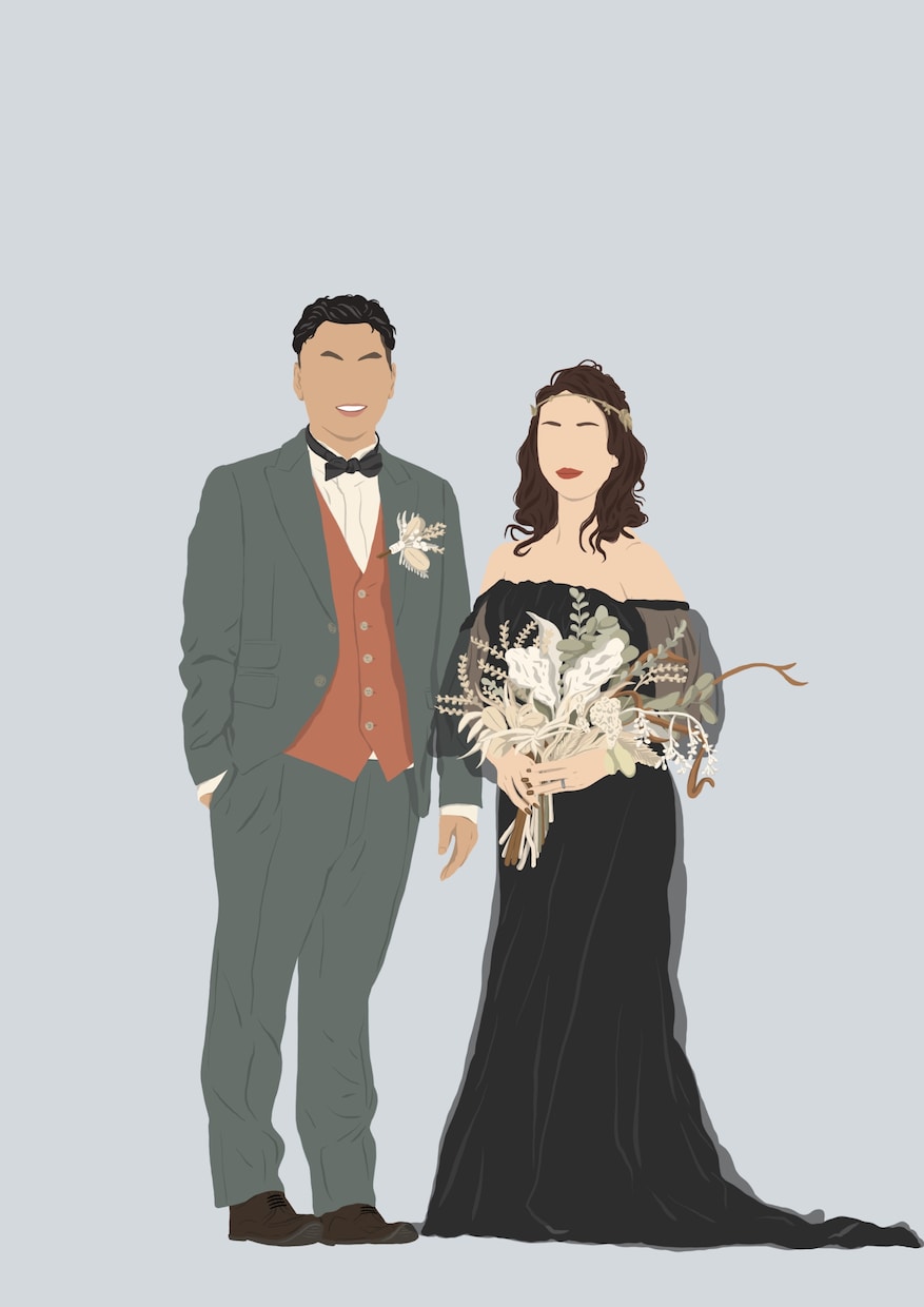 結婚式アイテムに使えるイラスト作成します 他とは一味違うお洒落なウェルカムボード、ペーパーアイテムを♡ イメージ9