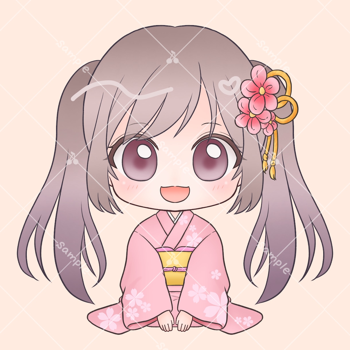 着物姿の可愛いアイコン描きます 量産型だからコスパ良し☆新年のご挨拶にいかがですか？ イメージ5