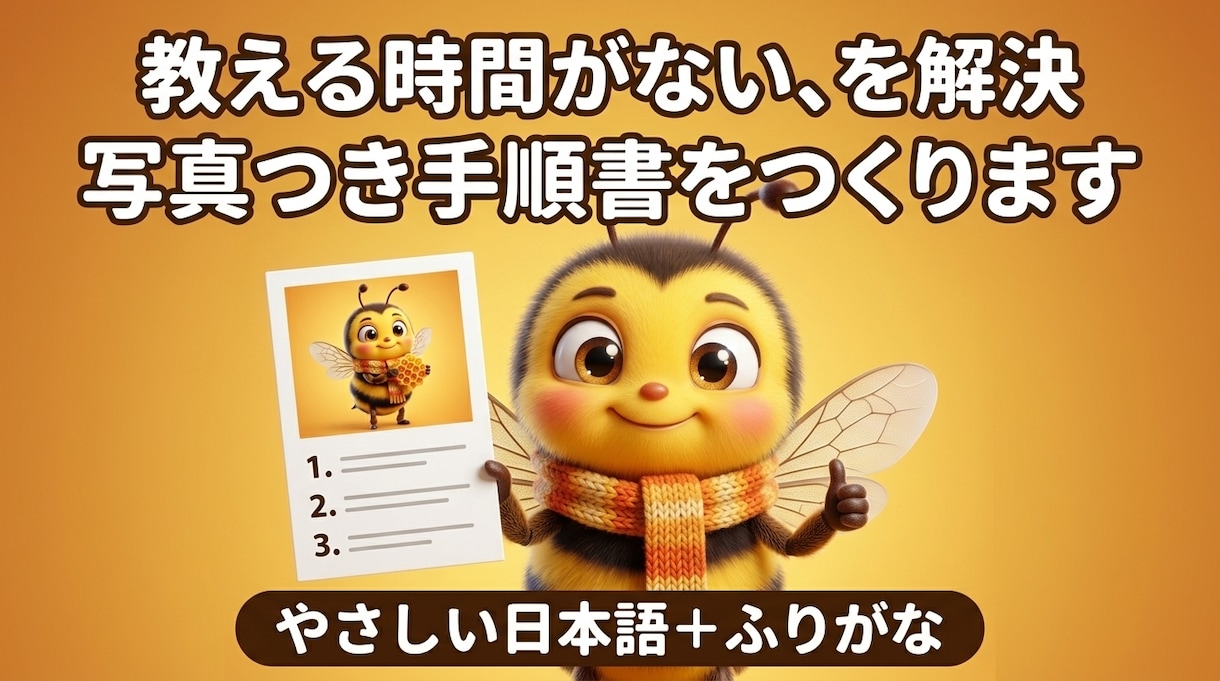 外国人スタッフ向けのやさしい日本語手順書を作ります ふりがな・写真つき。教える時間がない店へ イメージ1