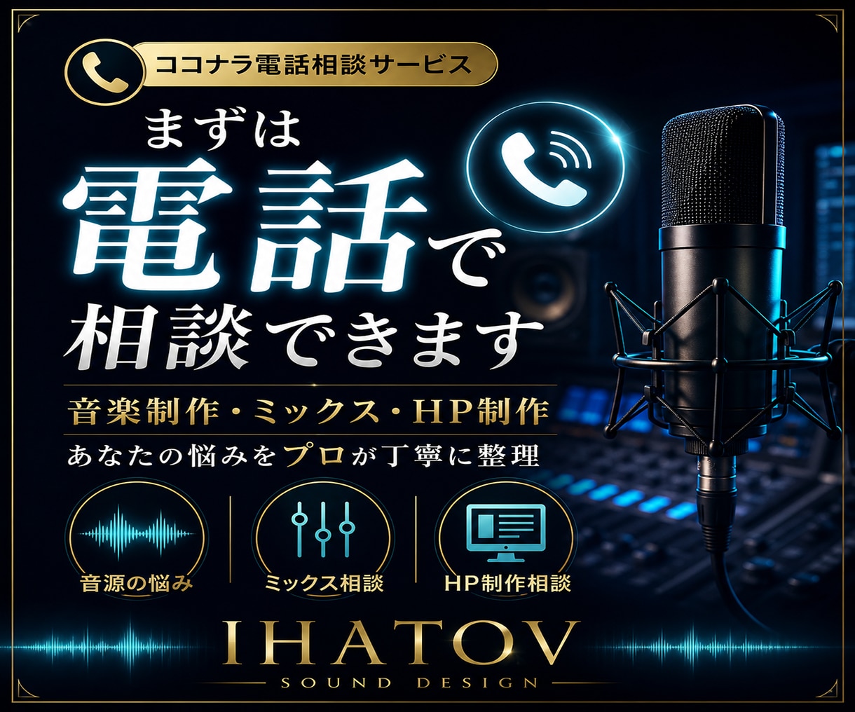 音楽制作・ミックス・HP制作の初回相談に乗ります 音源の悩み・Web導線・活動の見せ方をプロ視点で整理します イメージ1