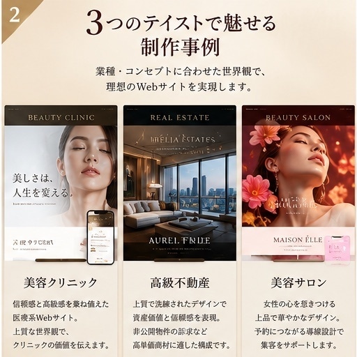 ブランドの価値まで伝わるWebサイトを制作ます ブランド価値を高める、上質なWebサイトを制作します イメージ2