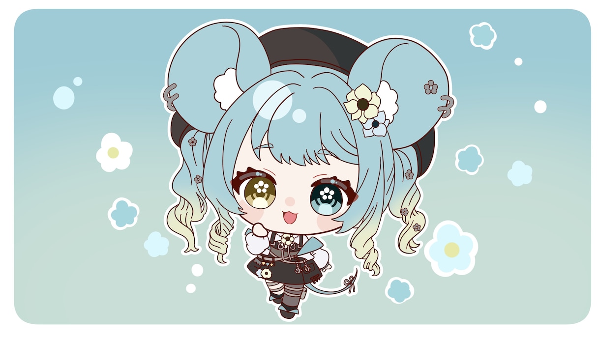 ミニキャラのイラスト作成いたします アイドルの生誕祭やvtuberさんのグッズ用など イメージ2