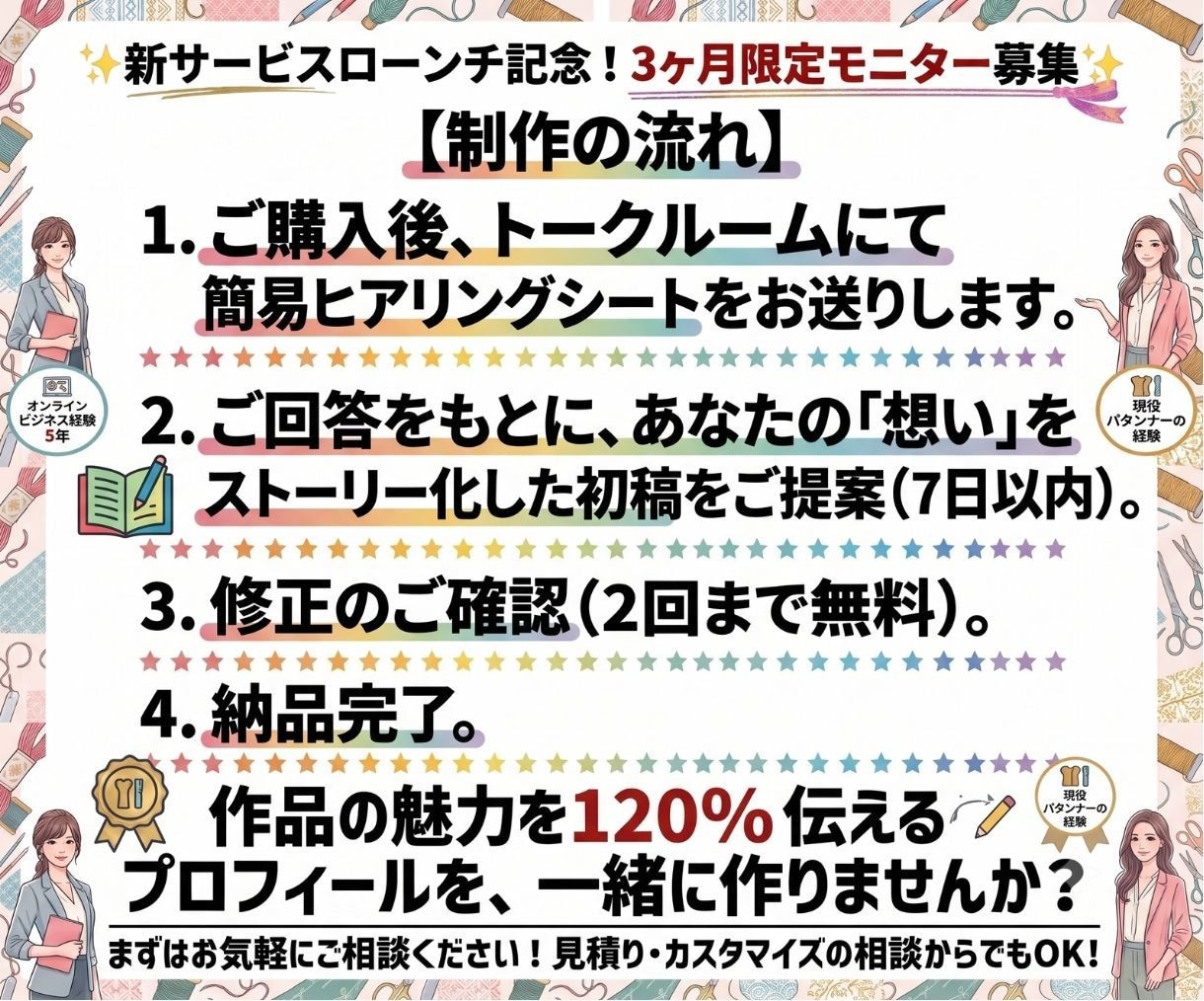想いを物語に！作家・職人向けプロフィール作成します ものづくり専門ライターがあなたのこだわりと想いを言語化！ イメージ6