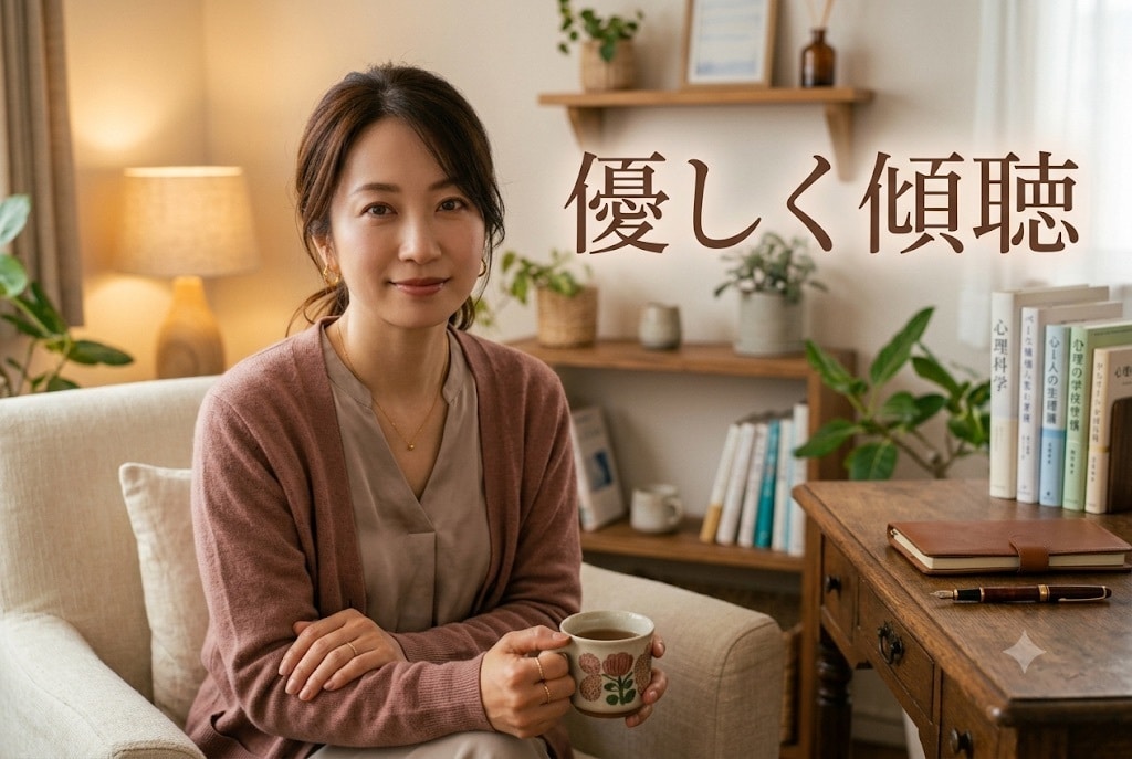 優しく傾聴します 雑談から悩み事仕事の人間関係愚痴どんなことでも受けとめます イメージ1