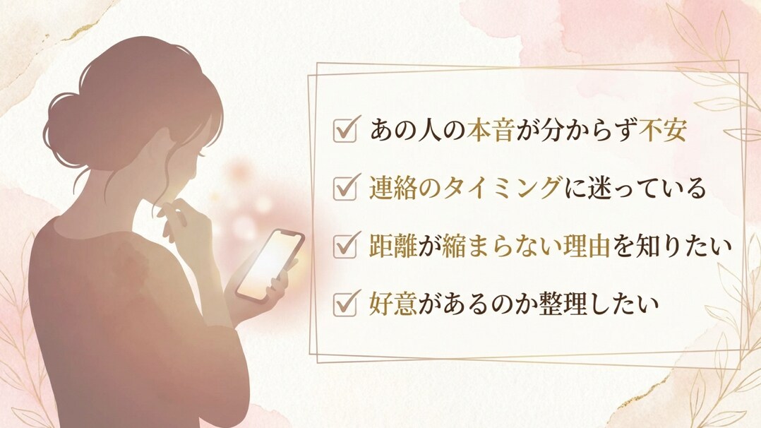 タロット1枚で相手の本音と次の一手を読み解きます 結論→理由→今できる行動まで、しっかり文章でお届けします。 イメージ4