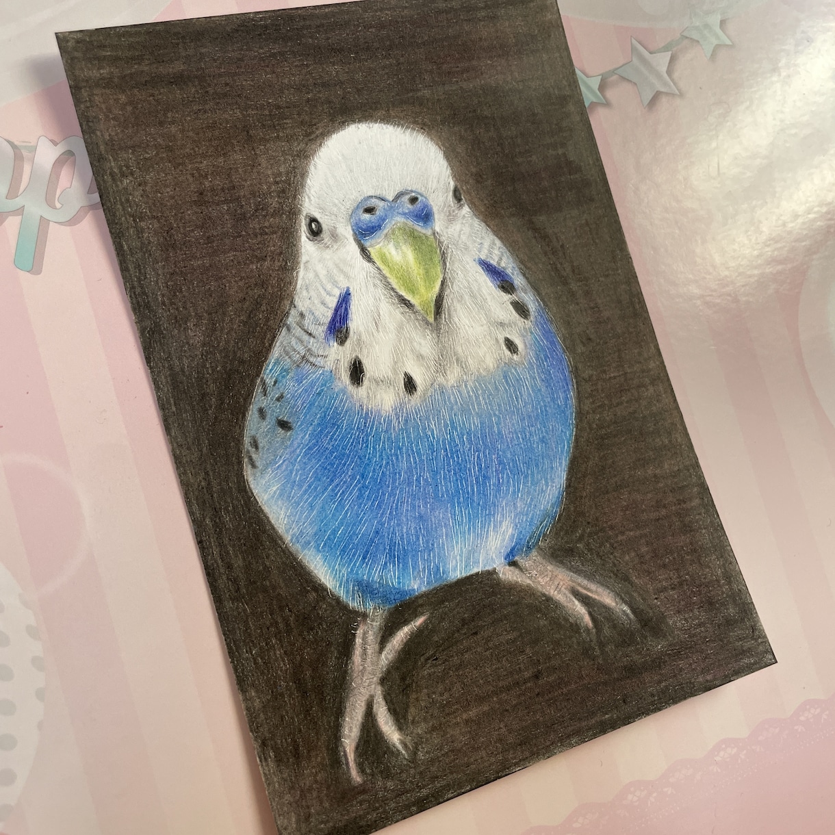 オーダーメイド色鉛筆画　世界に一つの原画になります 愛鳥や野鳥を色鉛筆でひと塗りひと塗りリアルに仕上げます。原画 イメージ1