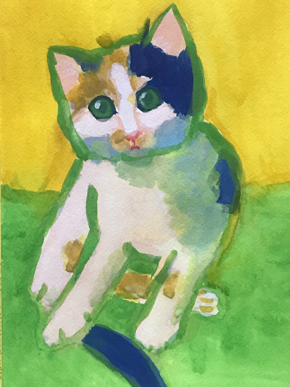 大切な家族、ペットや動物の絵を水彩で描きます 思い出を形に残したい方へ。モダンでカラフルな色彩の絵を イメージ3