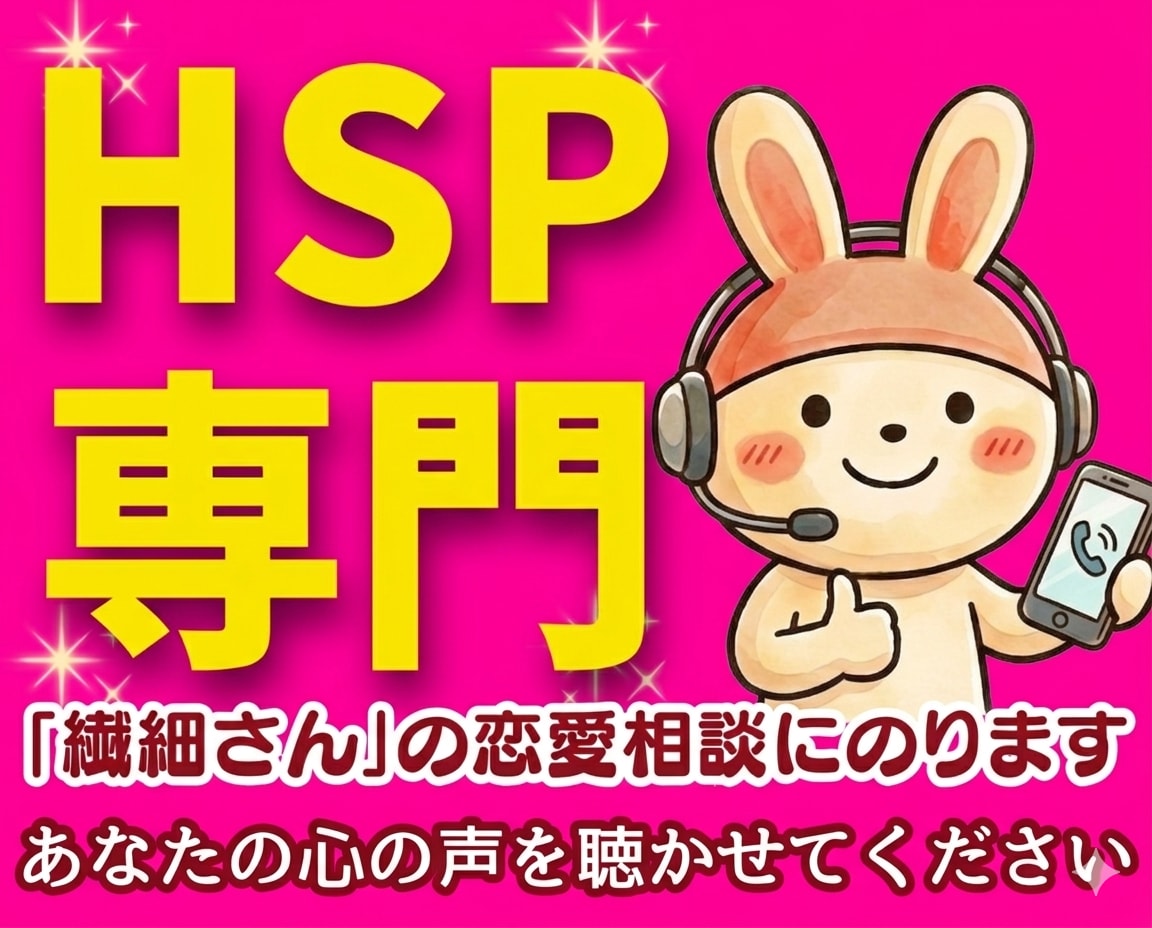 HSP繊細さんの辛い恋愛不倫の悩みに相談にのります 男性心理❗浮気失恋復縁婚活片思い性癖の悩み電話カウンセリング イメージ1