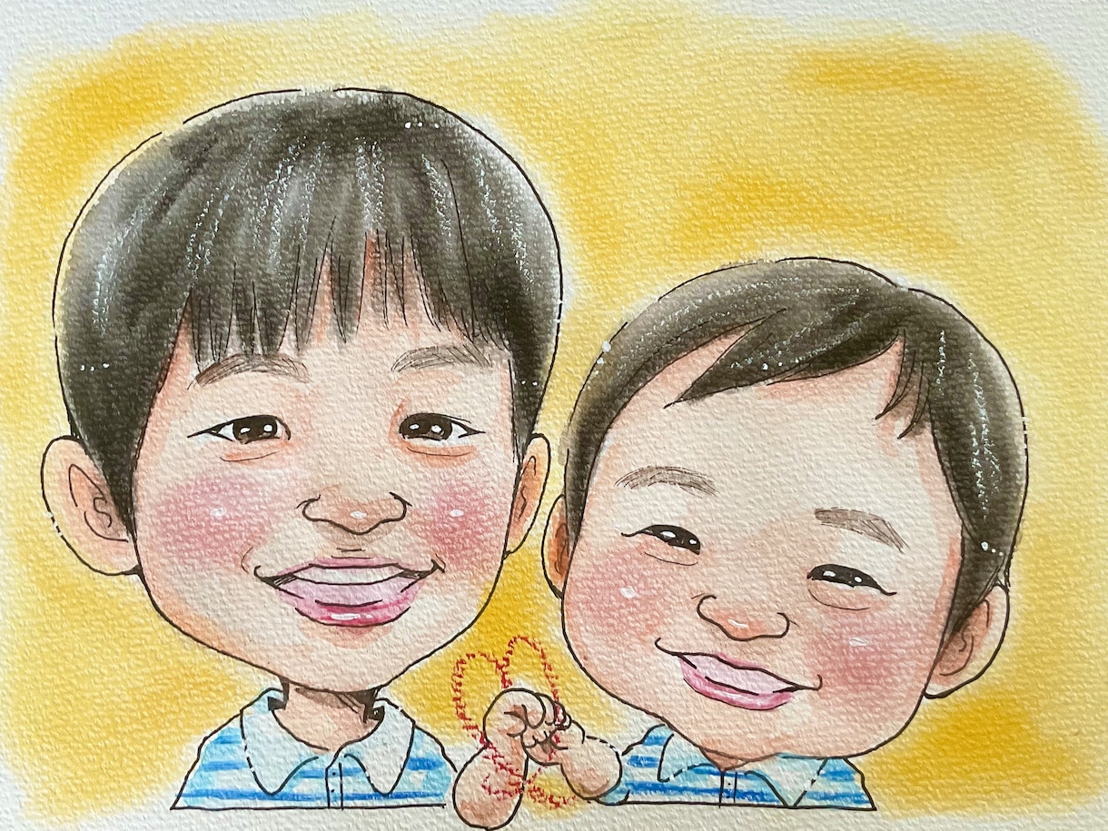ここだけ商品‼️あたたか〜い☆手描き似顔絵描きます ★ふんわりシンプル(イベント席描き風) イメージ4