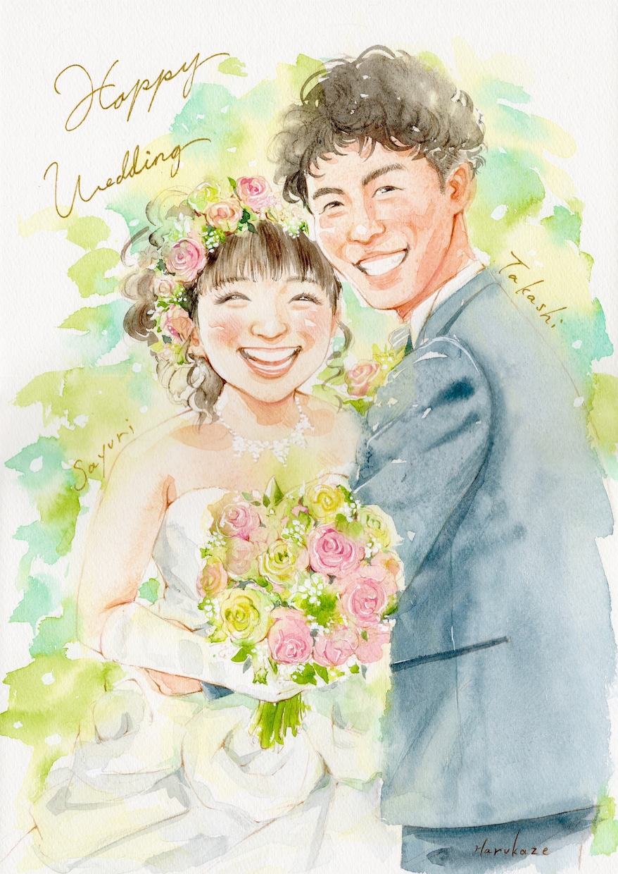 やさしいタッチの水彩似顔絵お描きします この世にただ一つ！美しい原画をお届けします。 イメージ2