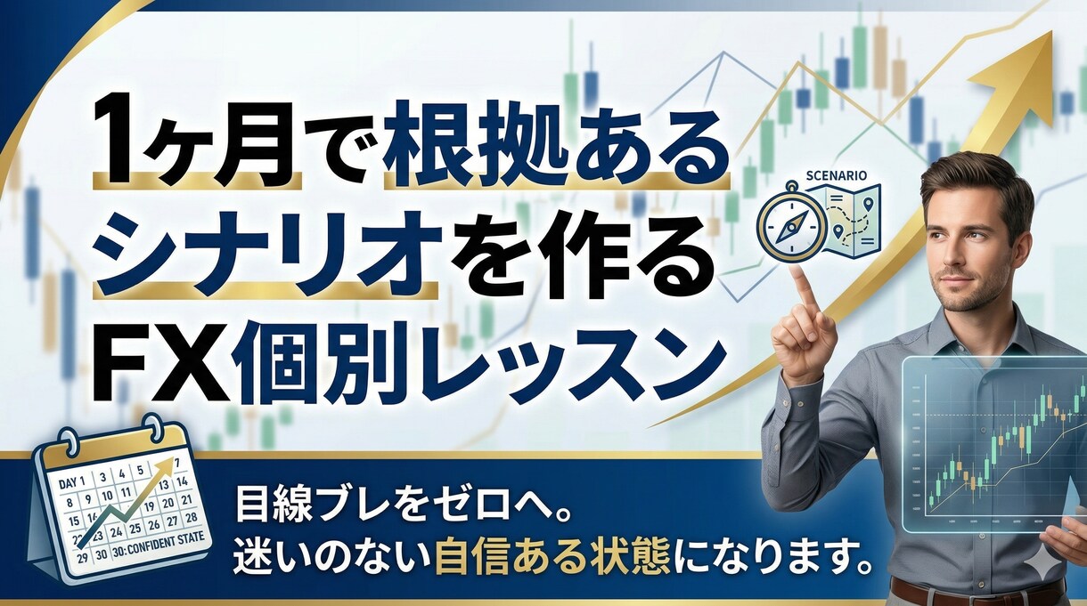 １ヶ月で根拠あるシナリオを作るFX個別レッスンます 目線ブレをゼロへ。迷いのない自信ある状態になります。 イメージ9