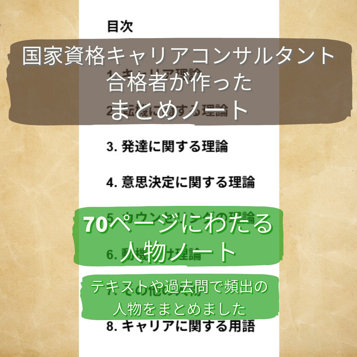 キャリアコンサルタント資格向け人物ノート提供します テキストや過去問に出た約70名をまとめたキャリア論ノート イメージ2