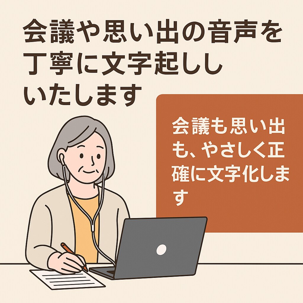 会議・思い出の音声をやさしく正確に文字起こします 会議も思い出も、やさしく正確に文字化します イメージ3