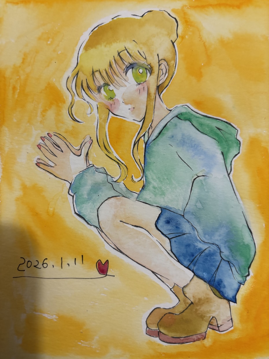 水彩画でイラストを描きます 優しいイラストで癒されてください イメージ4