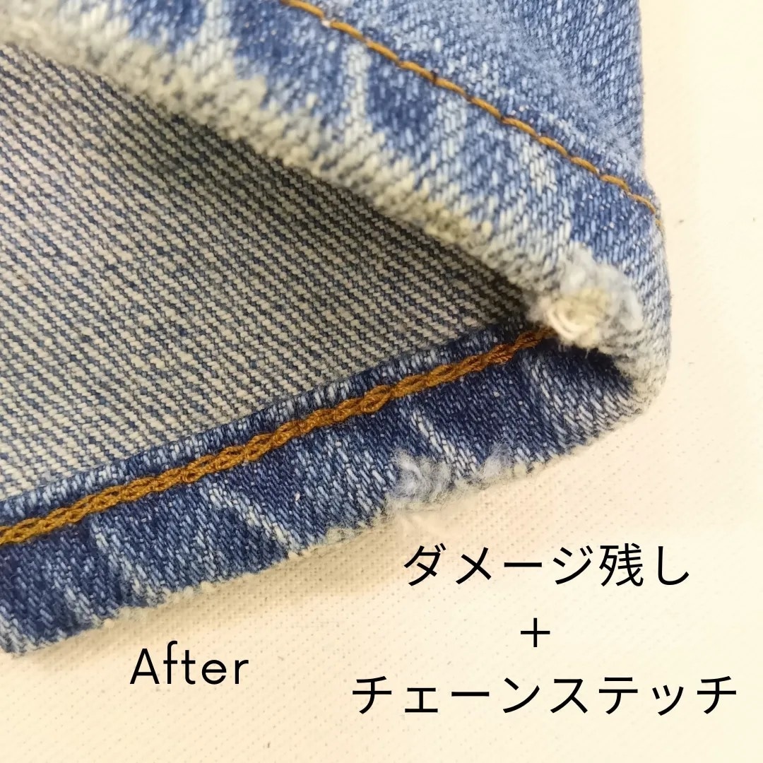 3月末まで値下げ☆ジーンズ丈つめ、ダメージ残せます オリジナルのイメージそのままで、丈つめ出来ます。 イメージ2