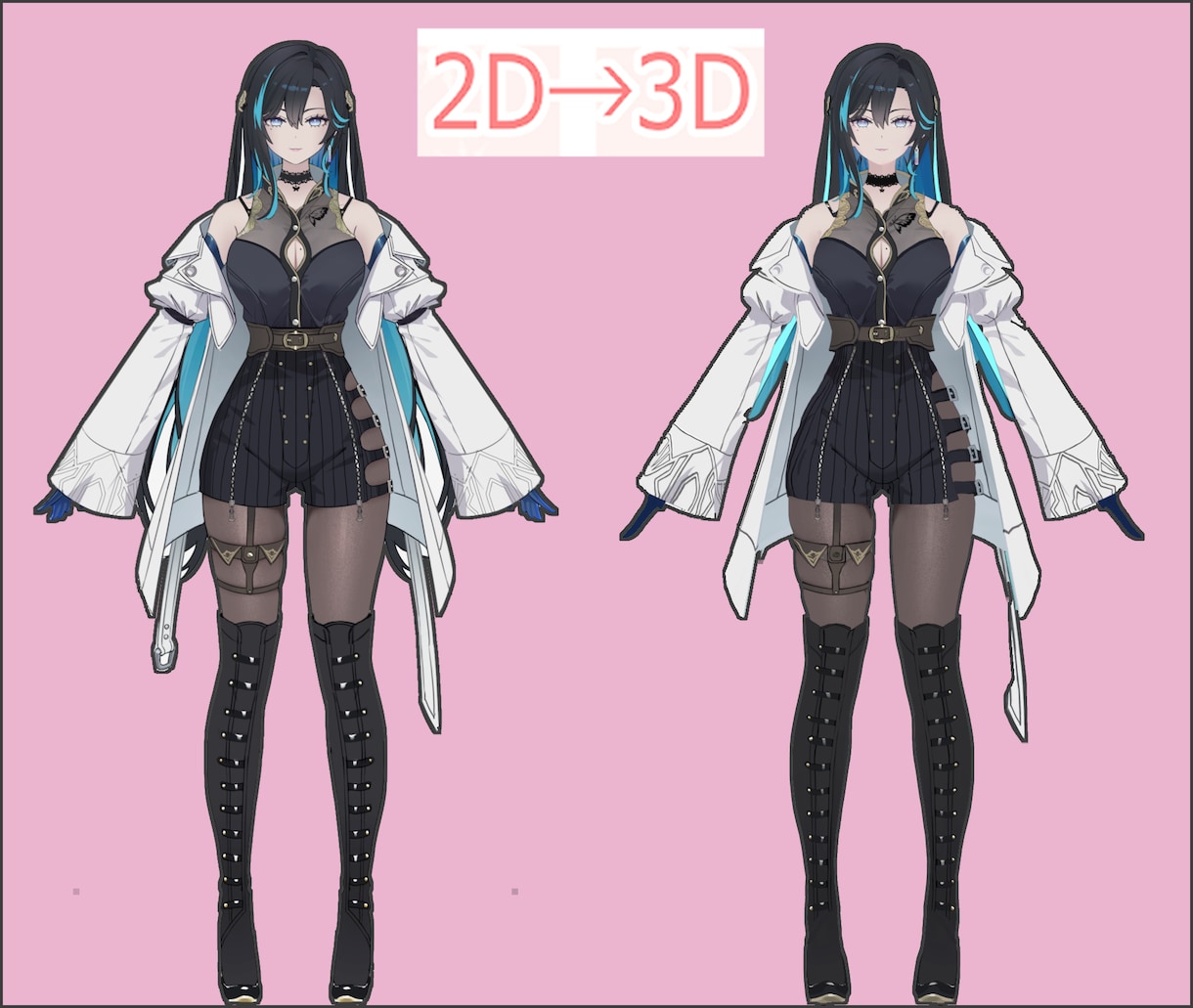 Vtuber様向け3Dキャラクターモデル制作します VRの世界で輝く貴方の姿を作るお手伝いをさせてください！ イメージ2
