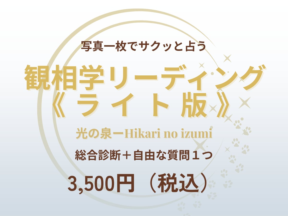 観相リーディング《ライト版》ます あなたのお顔に映る“今の光”を観相学でやさしく読み解きます。 イメージ1