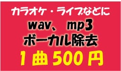 CD音源などのボーカル消去します シンガー、アイドル、歌い手さん イメージ1