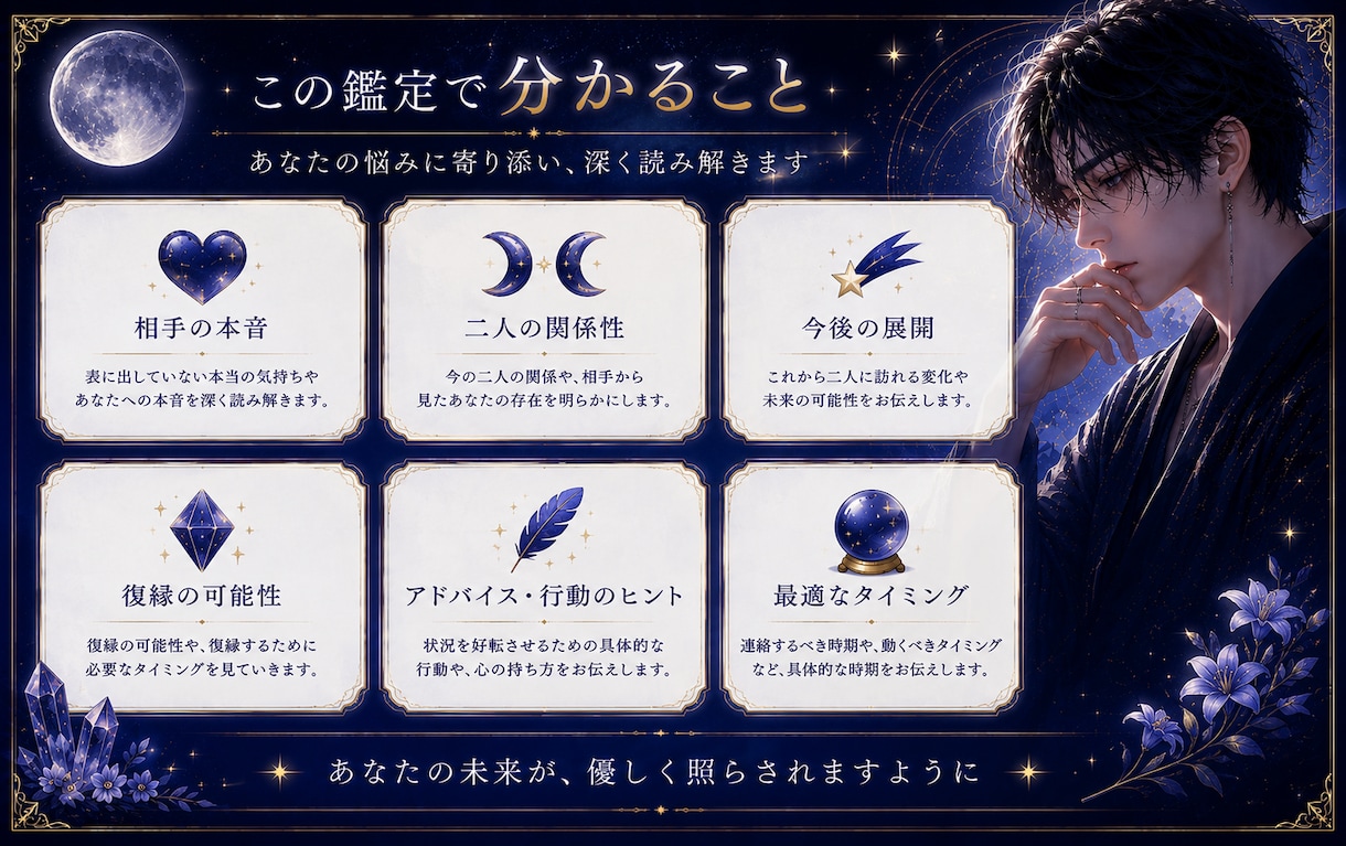 相手の本音を深く読み解きます 恋愛/復縁/複雑恋愛鑑定/不倫/浮気 イメージ2