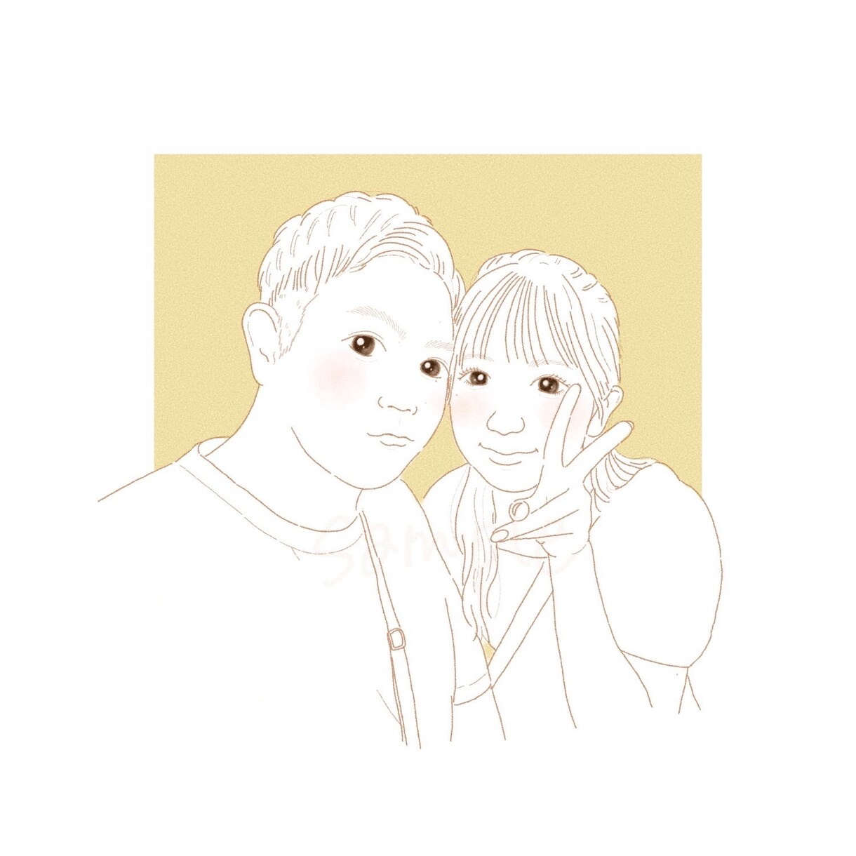お写真から線画で似顔絵をお描きします 24時間以内にお返事致します◎ イメージ3