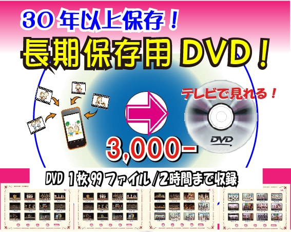 30年以上の長期保存が可能なDVDを作成します これで安心！長期保存用DVDディスクにチャプター画面付で作成 イメージ1