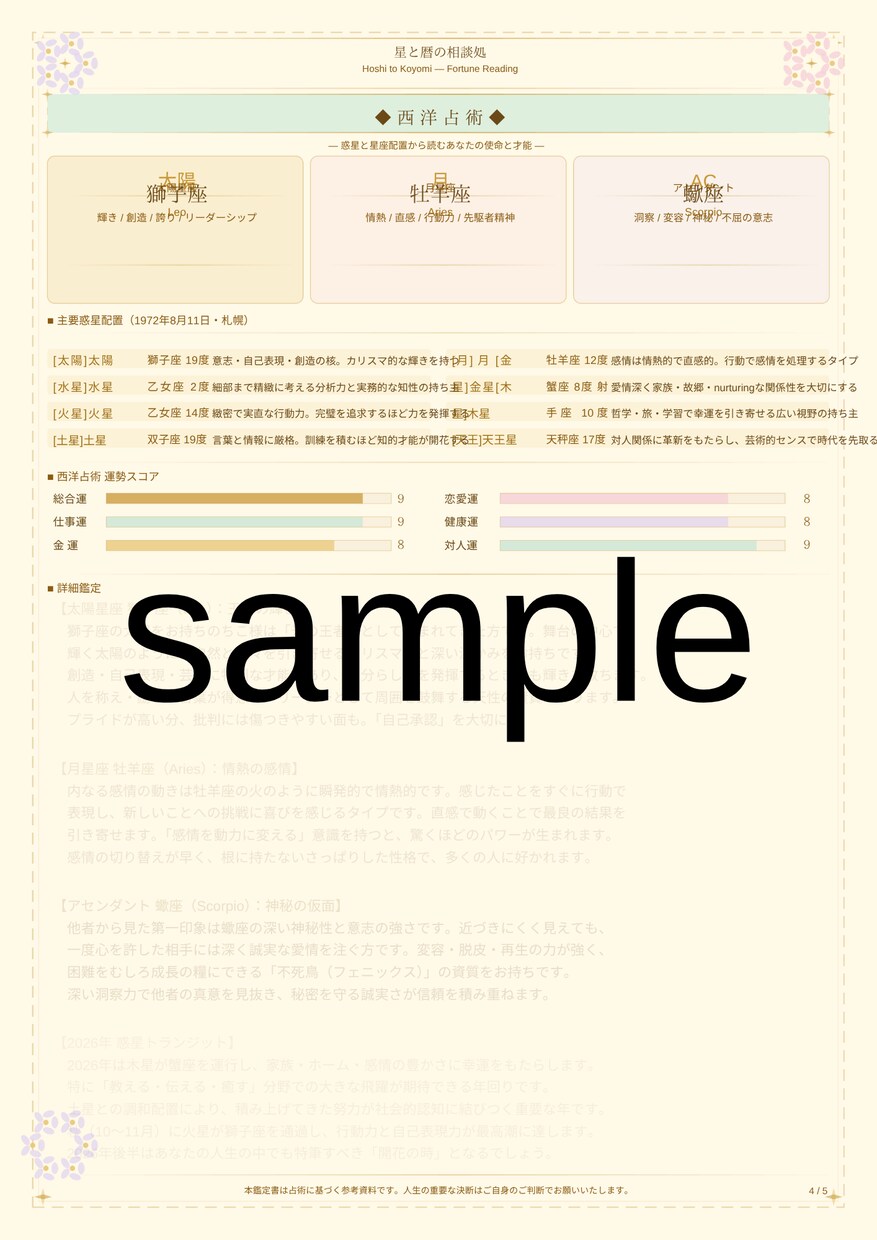 四柱推命×九星気学×西洋占術｜仕事運をお届けします 天職・適職・収入アップの時期など三占術で徹底鑑定。 イメージ5
