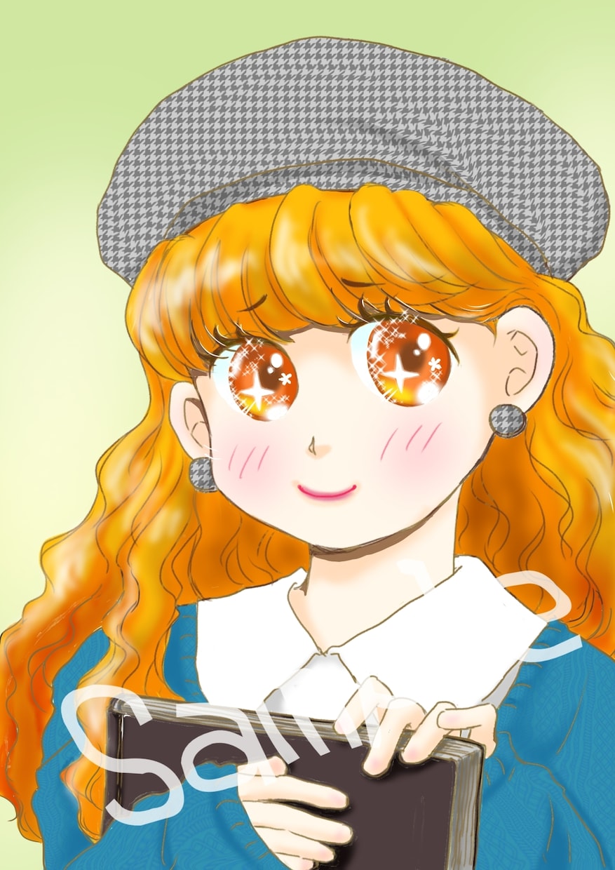 レトロかわいい人物イラスト描きます アナログ風のタッチで昭和っぽくエモいアイコンはいかがですか イメージ3
