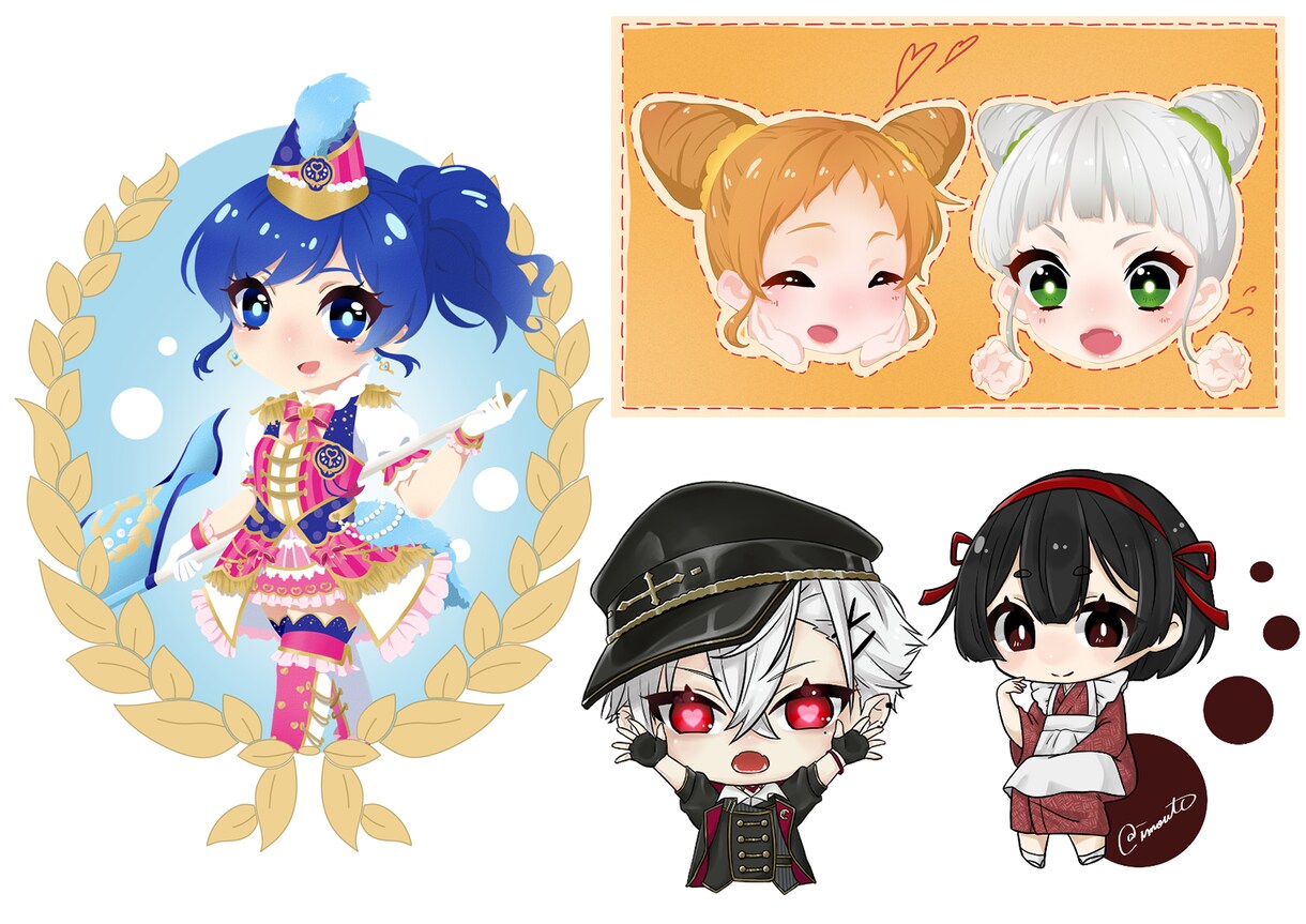 デフォルメイラストお描きします SNSのアイコンなどにいかがですか イメージ2