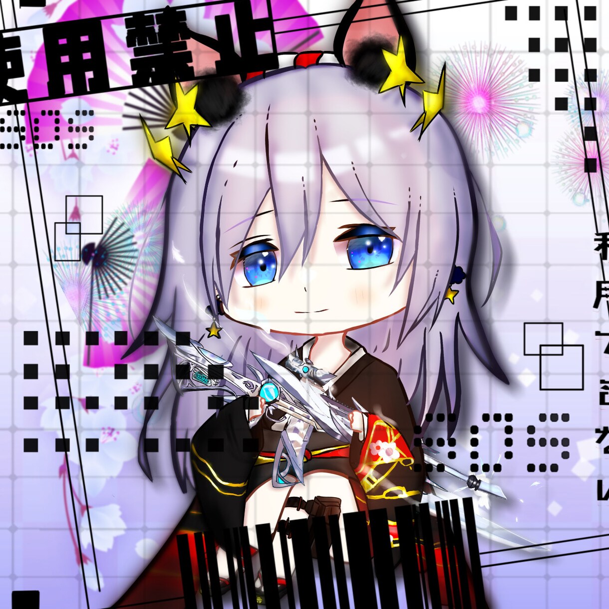 ゲームキャラクターのかっこいいミニキャラ描きます SNS、アイコンにどうぞっ！！ イメージ2