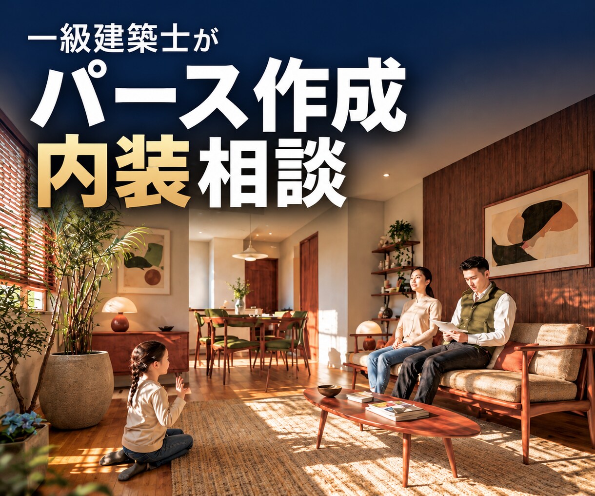 一級建築士がパースでお部屋の内装相談にのります 気になる1部屋から。家具・色・素材の迷いを一緒に整理！ イメージ1